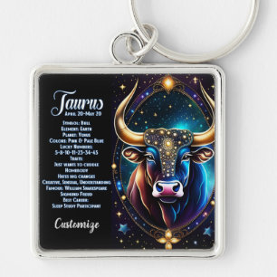Porte-clés Bijou personnalisé Galaxie Zodiac Taurus