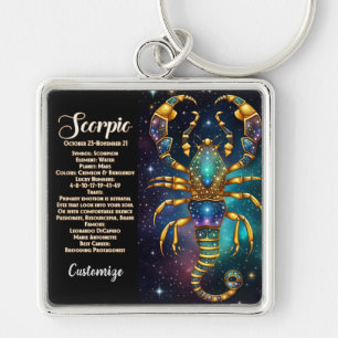 Porte-clés Bijou Personnalisé Galaxie Zodiaque Scorpion