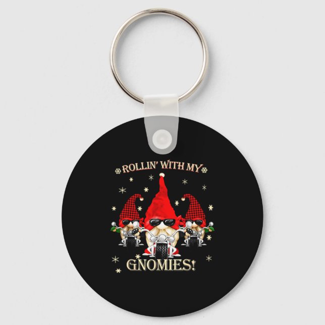 Porte-clés Biker Christmas Gnomes Biker Garden Christmas Gnom (Recto)