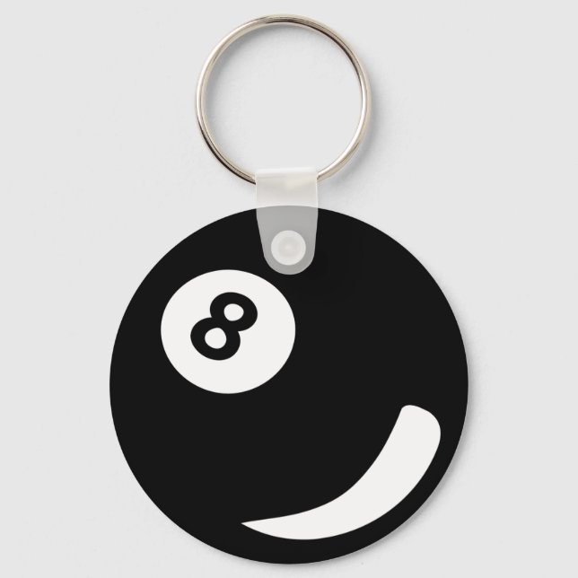 Porte-clés Billard de 8 billards noir (Recto)