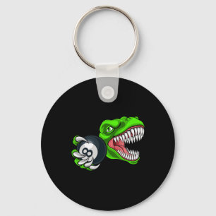 Porte-clés Billard drôle T-rex Art Billard Jouant au Pool P