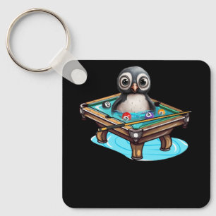 Porte-clés Billard Penguin Hustler Pool Snooker Jouer Poo