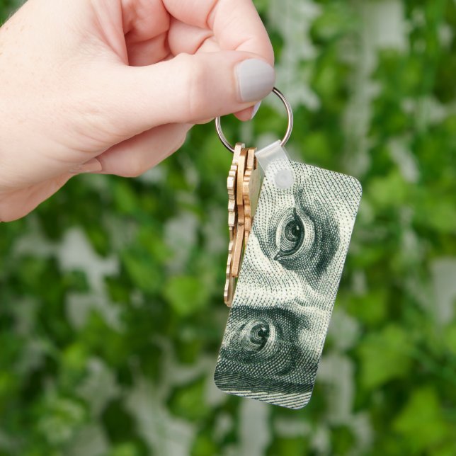 Porte-clés Billet de cent dollars de Ben Franklin (main)