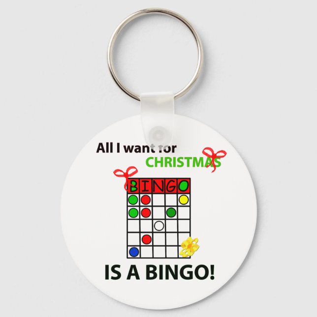 Porte-clés BINGO Je veux un bingo pour Noël (Recto)