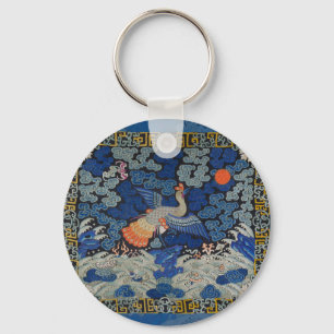 Porte-clés Bird Artwork Crested chinese embroidery artwork