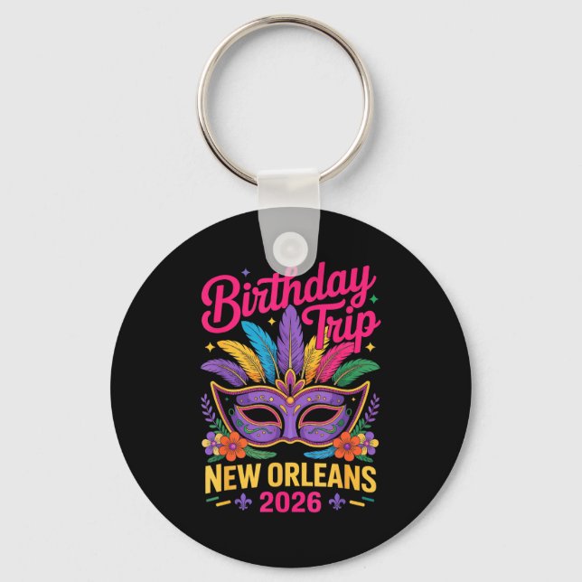 Porte-clés Birthday Trip New Orleans 2026 Matching Mardi Gras (Recto)