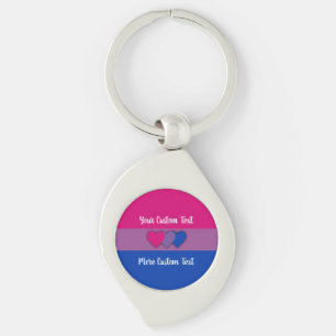 Porte-clés Bisexualité drapeau de fierté avec texte
