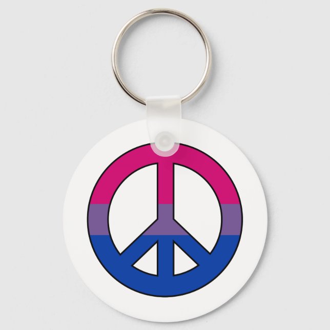 Porte-clés Bisexualité drapeau signe de paix Porte - clé (Recto)