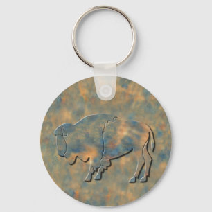 Porte-clés Bison en pierre de Faux