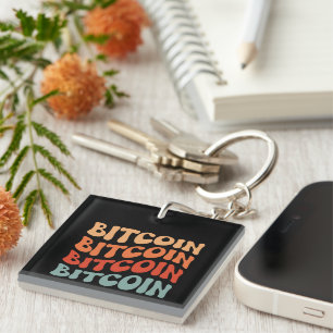Porte-clés Bitcoin Wavy Text Style Crypto Typographie Design