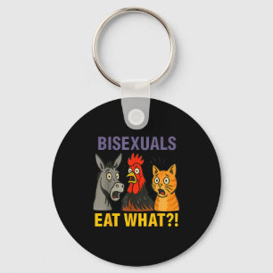Porte-clés Biuals Mange Ce Chat De Poulet Surpris Fierté Lgbt