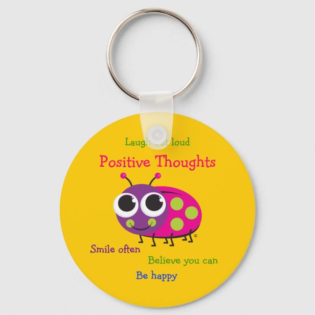 Porte-clés Bizarre de Ladybug "Pensées positives" (Recto)