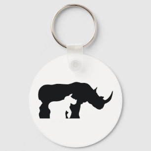 Porte-clés Black and White Rhino