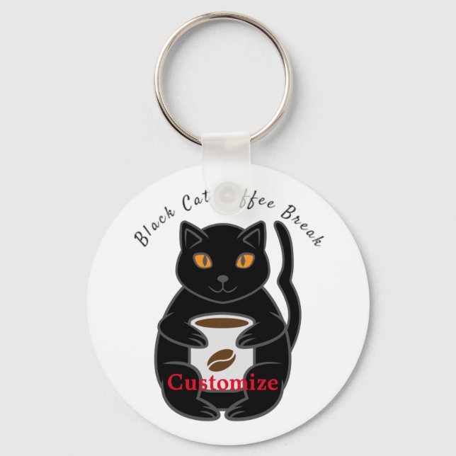 Porte-clés Black Cat Coffee Break Thunder_Cove (Recto)