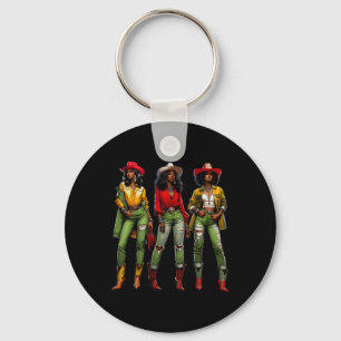 Porte-clés Black Cowgirl Western Rodeo Melanin Histoire noire