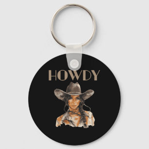 Porte-clés Black Cowgirl Western Rodeo Melanin JunetDix Tex