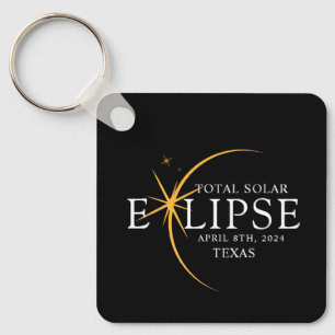 Porte-clés Black & Gold 2024 Texas Total Solar Eclipse