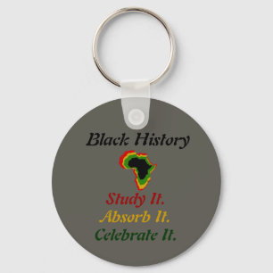 Porte-clés "Black History - Study/Absorb/Celebrate"