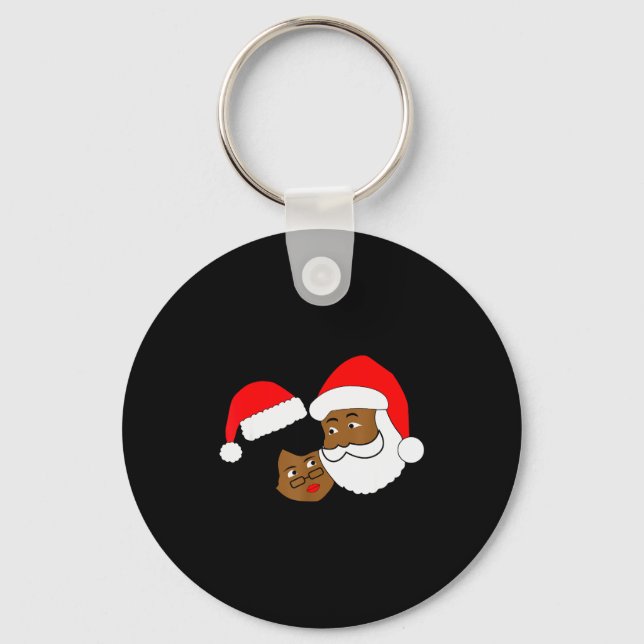 Porte-clés Black Loving Santa Claus And Mrs. Claus Ethnic Chr (Recto)