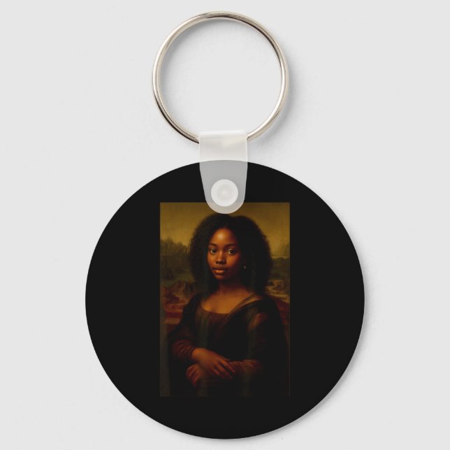 Porte-clés Black Mona Lisa Afro African Melanin Black History (Recto)