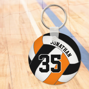 Porte-clés black orange garçons maillot personnalisé numéro v