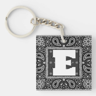 Porte-clés Black Paisley Bandana Anniversaire Hip hop Rap Éca