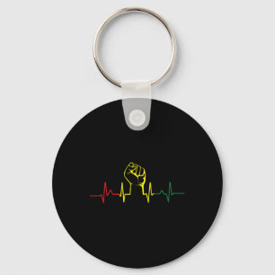 Porte-clés Black Power Fist Heartbeat African American Pride