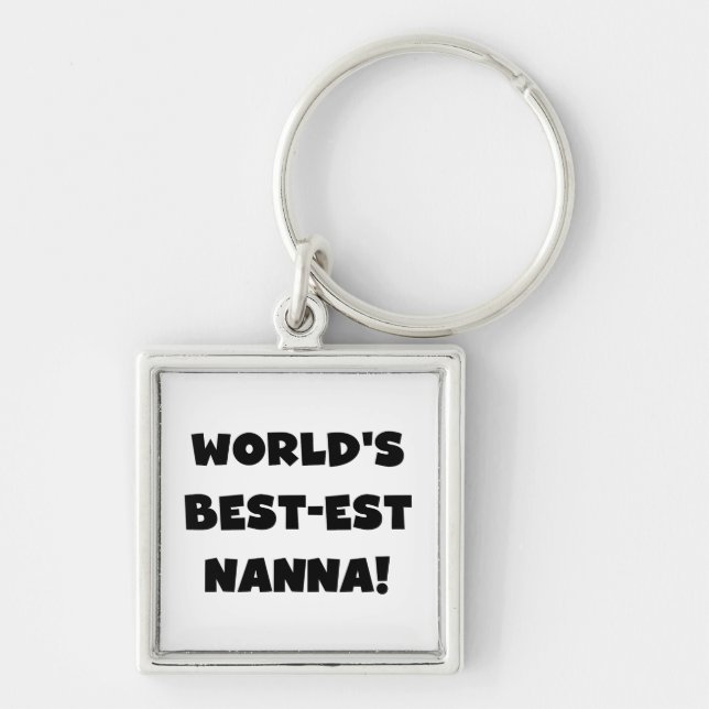 Porte-clés Black Text Meilleurs T-shirts et cadeaux Nanna (Devant)