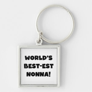 Porte-clés Black Text Meilleurs T-shirts et cadeaux Nonna