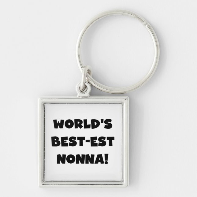 Porte-clés Black Text Meilleurs T-shirts et cadeaux Nonna (Devant)
