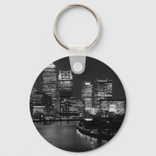 Porte-clés Black White London City Night UK Travel
