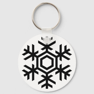 Porte-clés Black & White Snowflake