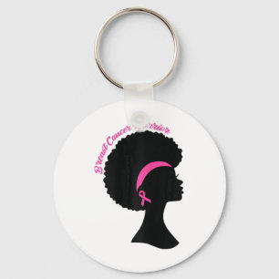 Porte-clés Black Woman Rose Ribbon oreilles cancer du sein Gu