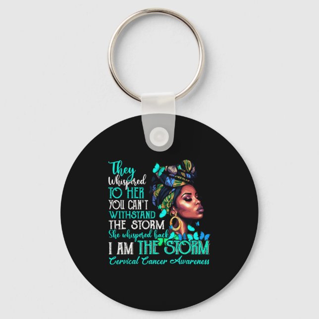 Porte-clés Black Women Motivation Suprt Cervical Cancer Aware (Recto)