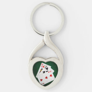 Porte-clés Blackjack 21 point - Roi, Huit, Trois