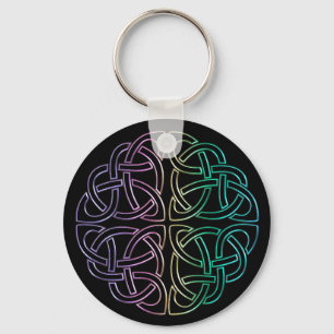 Porte-clés Blacklight Rainbow Celtic Knot Keychain