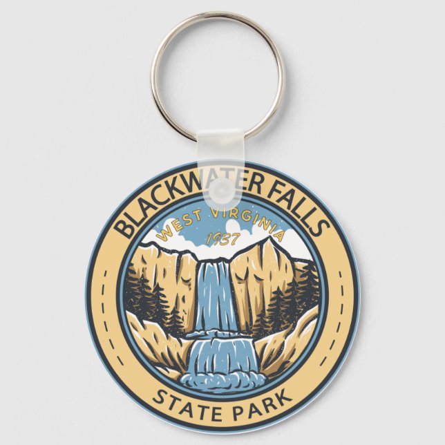 Porte-clés Blackwater Falls State Park West Virginia Badge (Recto)