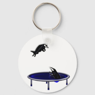 Porte-clés blaireaux trampolining