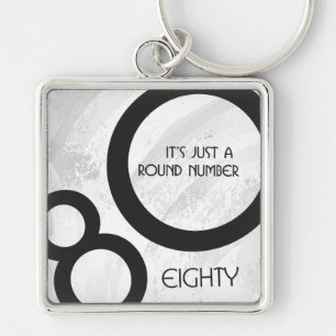 Porte-clés Blanc 80 Décennie Anniversaire