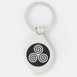 Porte-clés Blanc en spirale triple