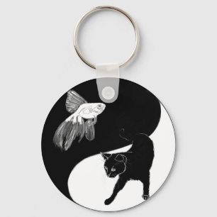 Porte-clés Blanc noir de Yin Yang