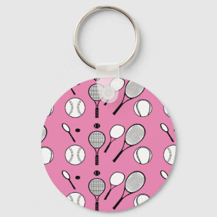 Porte-clés Blanc noir rose de tennis