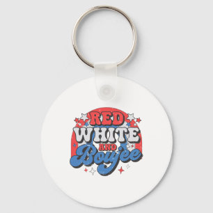 Porte-clés Blanc Rouge Et Boujee 4 juillet Fête De L'Indépend