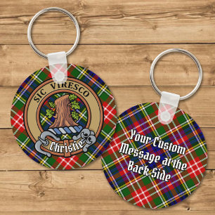 Porte-clés Blason de Clan Christie sur tartan