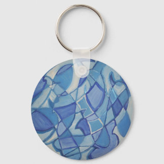 Porte-clés Bleu clair Oeuvre Abstraite originale Kara Willis