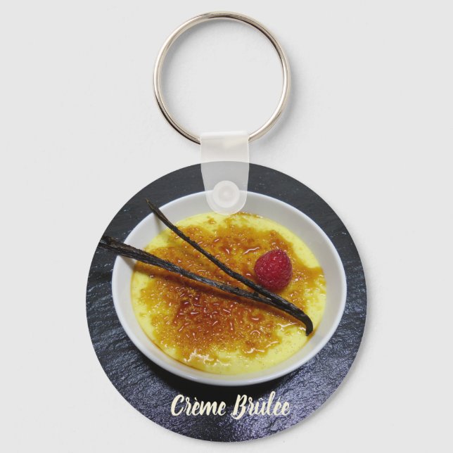 Porte-clés Bleu de crème sur ardoise avec framboise et vanill (Recto)