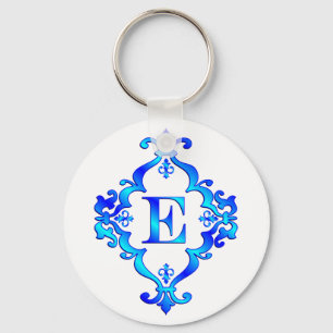Porte-clés Bleu de la lettre E