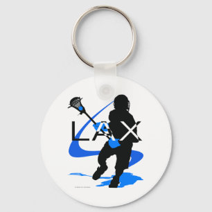 Porte-clés Bleu de LAX de garçons de lacrosse