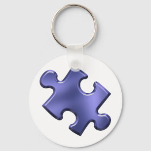 Porte-clés Bleu de morceau de puzzle d'autisme