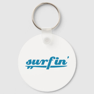 Porte-clés Bleu de planche de surf de Surfin